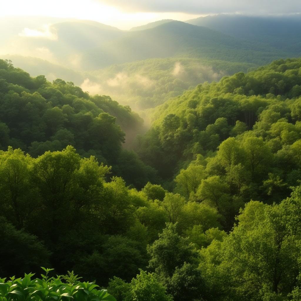 Piedmont North Carolina forest at dawn